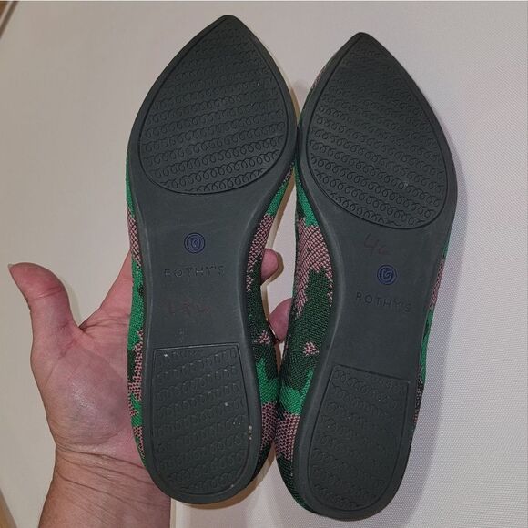 Rothy's Green Botanicamo Camo Point Toe Ballet Flat Shoes Sz 9 • Rare & Retired - Picture 8 of 16